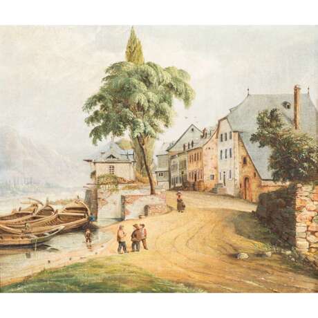 PAINTER/IN 18th/19th c., "City on the river", - photo 1