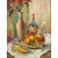 STEINER, H. (20th century painter), "Still life with corn on the cob",