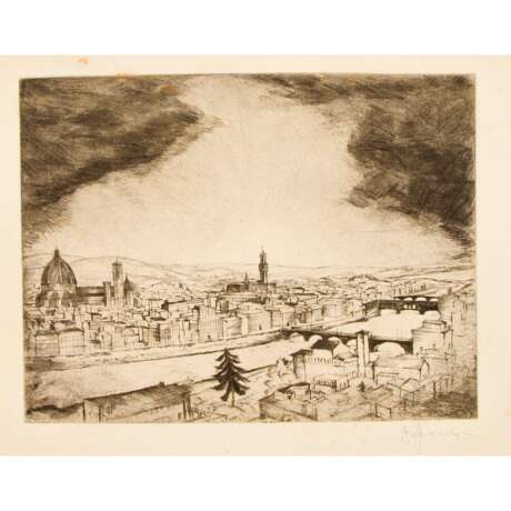 FRANK, SEPP (1889-1969), 2 views Rome: "Castel Sant'Angelo" & "Panorama with St. Peter", - photo 2