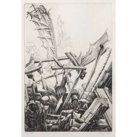 KUGLER, KLAUS (b. 1942), 7 etchings from the cycle "Don Quixote", 1974, - Foto 7
