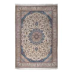 Oriental carpet with silk. NAIN/PERSIA, 21st century, ca. 385x250 cm.