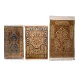 3 Oriental silk carpets. HEREKE, 20th c., - photo 1