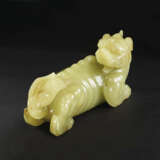 A VERY RARE LARGE YELLOW JADE CARVING OF A XIEZHI - фото 4