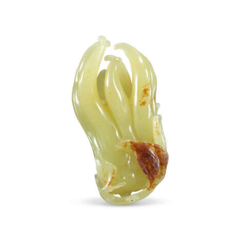 A YELLOW JADE CARVING OF A FINGER CITRON - photo 1