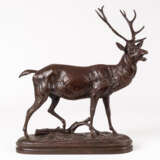 Antoine Louis BARYE (1796-1875), Cerf bramant, Bronze, signiert - фото 1