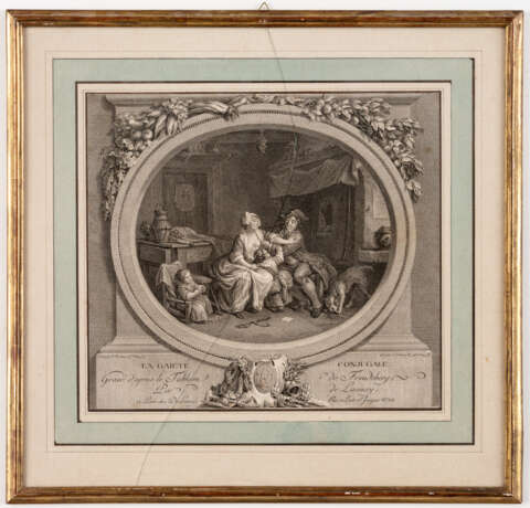 Sigismond FREUDENBERGER (1745-1801), La gaieté conjugale, Kupferstich von Nicolas DE LAUNAY (1739-17 - Foto 2