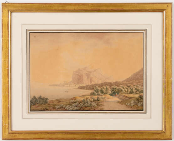 Friedrich Wilhelm MORITZ (1783-1855), Blick auf Cefalu, Aquarell, signiert und datiert 1821 - Foto 2