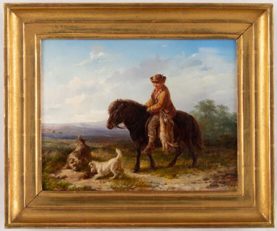 Henry PARK (1816-1871), Junge auf einem Pony und zwei Hunde, Öl auf Leinwand, signiert und datiert 1 - Foto 2