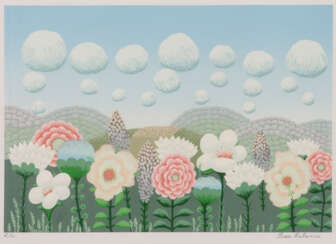 Ivan RABUZIN (1919/21-2008), Landschaft mit Blumen, farblithographie, signiert