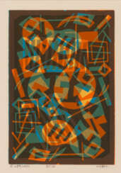 Otto NEBEL (1892-1973), Komposition Linolschnitt 489, 1973