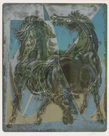 Hans ERNI (1909-2015), 2 Pferde, Farblithographie, signiert - photo 1