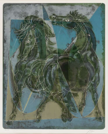 Hans ERNI (1909-2015), 2 Pferde, Farblithographie, signiert - photo 4
