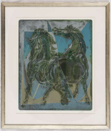 Hans ERNI (1909-2015), 2 Pferde, Farblithographie, signiert - Foto 5
