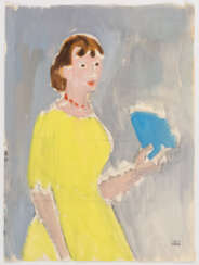 Hans ROHNER (1898-1972), Frau in Gelb, Gouache auf Papier, mit Nachlass-Stempel