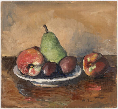 Hans BURI (1893-1963), Stillleben mit Obst, Öl auf Platte, signiert - Foto 1