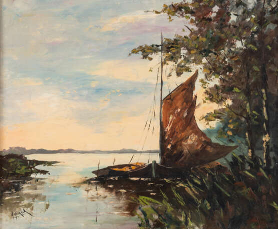 Herman HIENSCH (1912-1968), An Het Naardermeer, Öl auf Leinwand, signiert - photo 1