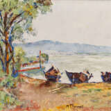 Max Robert THEYNET (1875-1949), Boote am Wasser, Öl auf Leinwand, signiert - фото 1