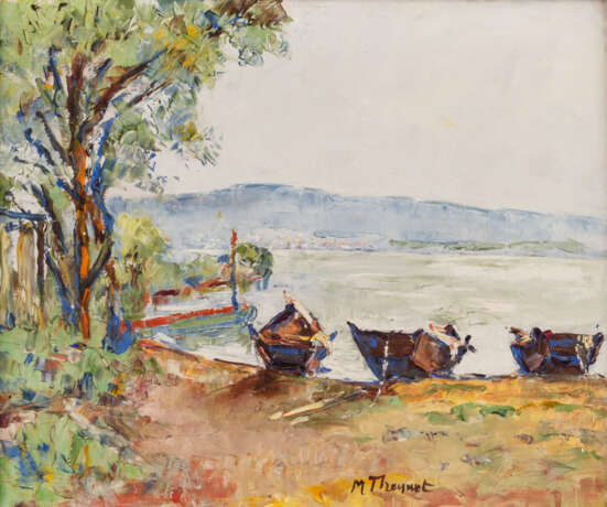 Max Robert THEYNET (1875-1949), Boote am Wasser, Öl auf Leinwand, signiert - photo 1
