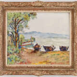 Max Robert THEYNET (1875-1949), Boote am Wasser, Öl auf Leinwand, signiert - photo 2
