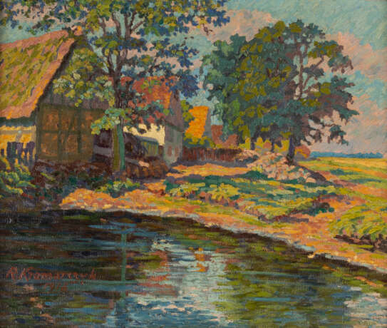 Rudolf KRAMARCZYK (1885-1945), Landschaft mit Hütten, Öl auf Leinwand, signiert und datiert 1916 - photo 1