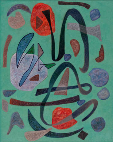 Otto NEBEL (1892-1973), Im Malachitgrün, Öl auf Hartfaserplatte, signiert und datiert 1971 - Foto 1