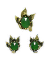 WALLACE CHAN SET OF JADEITE, DIAMOND AND COLOURED SAPPHIRE JEWELLERY