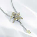 CARTIER COLOURED DIAMOND AND DIAMOND PENDENT NECKLACE - фото 2