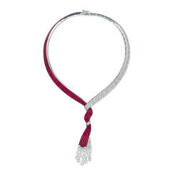 AN ELEGANT RUBY AND DIAMOND &#39;MYSTERY SET&#39; NECKLACE, BY VAN CLEEF &amp; ARPELS