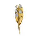 CARTIER ART D&#201;CO DIAMOND AND GOLD `LILY-OF-THE-VALLEY` BROOCH - photo 1