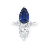 HARRY WINSTON DIAMOND AND SAPPHIRE RING - photo 1