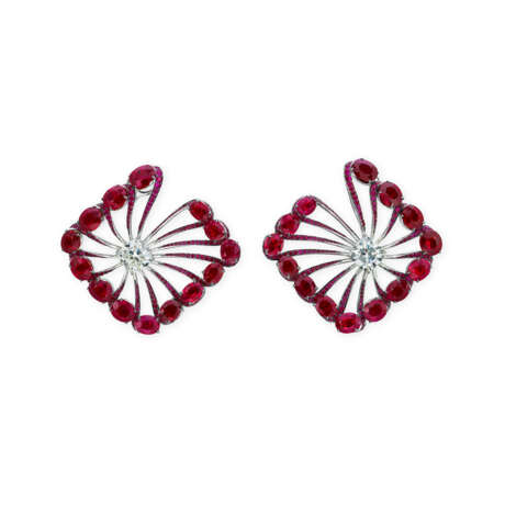 FORMS RUBY AND DIAMOND EARRINGS - photo 1