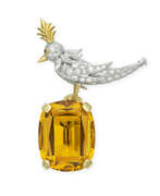 Citrine. TIFFANY &amp; CO. BY SCHLUMBERGER STUDIO, CITRINE AND DIAMOND &#39;BIRD ON A ROCK&#39; BROOCH