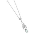 NATURAL PEARL AND DIAMOND PENDENT NECKLACE - Foto 1