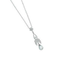NATURAL PEARL AND DIAMOND PENDENT NECKLACE