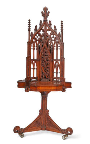 A GOTHIC-REVIVAL OAK READING STAND - photo 6