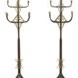A LARGE PAIR OF REFORMED GOTHIC PATINATED-BRONZE AND BRASS TEN-LIGHT STANDING CANDELABRA - фото 2