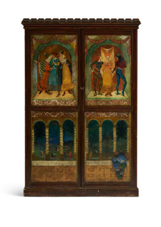 A RENAISSANCE REVIVAL PAINTED GESSO ARMOIRE - Foto 1