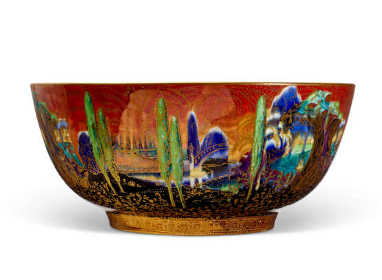 A WEDGWOOD PORCELAIN FLAME FAIRYLAND LUSTRE IMPERIAL BOWL - photo 1