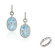 TOPAZ AND DIAMOND EARRINGS AND DIAMOND ETERNITY RING - Аукционные цены