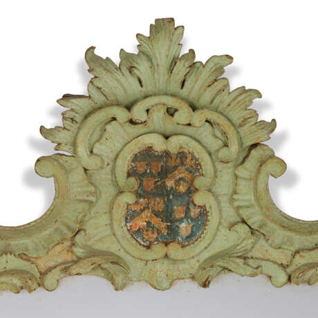 A GEORGE II GREEN-PAINTED MIRROR - photo 3