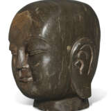 A CARVED STONE HEAD OF A LUOHAN - фото 2