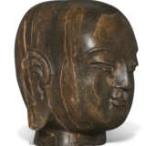 A CARVED STONE HEAD OF A LUOHAN - photo 3