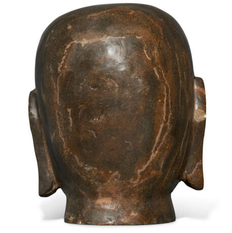 A CARVED STONE HEAD OF A LUOHAN - photo 4