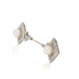 CULTURED PEARL AND DIAMOND JABOT PIN - Foto 4