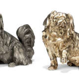 TWO SILVERED-METAL MODELS OF PEKINESE DOGS - фото 2