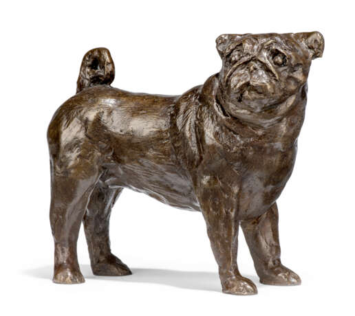 TWO SILVERED-METAL MODELS OF PEKINESE DOGS - фото 3