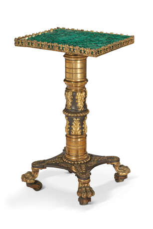 A LATE REGENCY LACQUERED-BRONZE, ORMOLU AND MALACHITE CENTER TABLE - фото 2