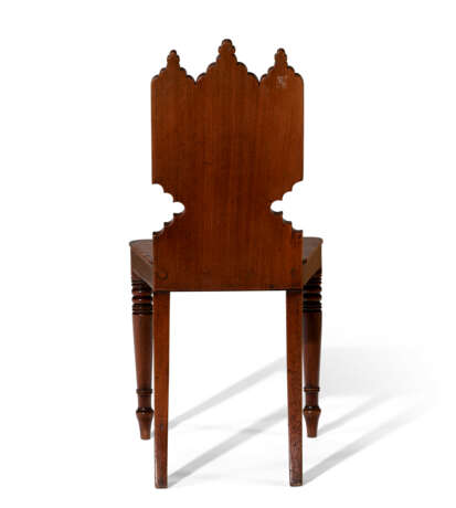 A PAIR OF WILLIAM IV MAHOGANY HALL CHAIRS - фото 5