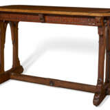 A GOTHIC REVIVAL BURL-WALNUT AND FRUITWOOD MARQUETRY CENTER TABLE - photo 1