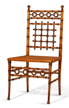 A SET OF FOUR AMERICAN FAUX BAMBOO MAPLE SIDE CHAIRS - photo 4